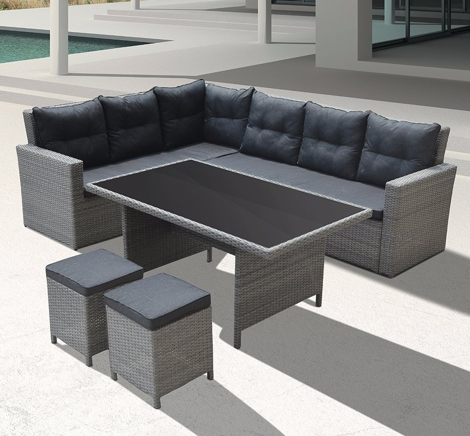 Wicker Rattan Kansas Outdoor Patio Home Hotel Office Lounge Garden Dining Sofa (J545)