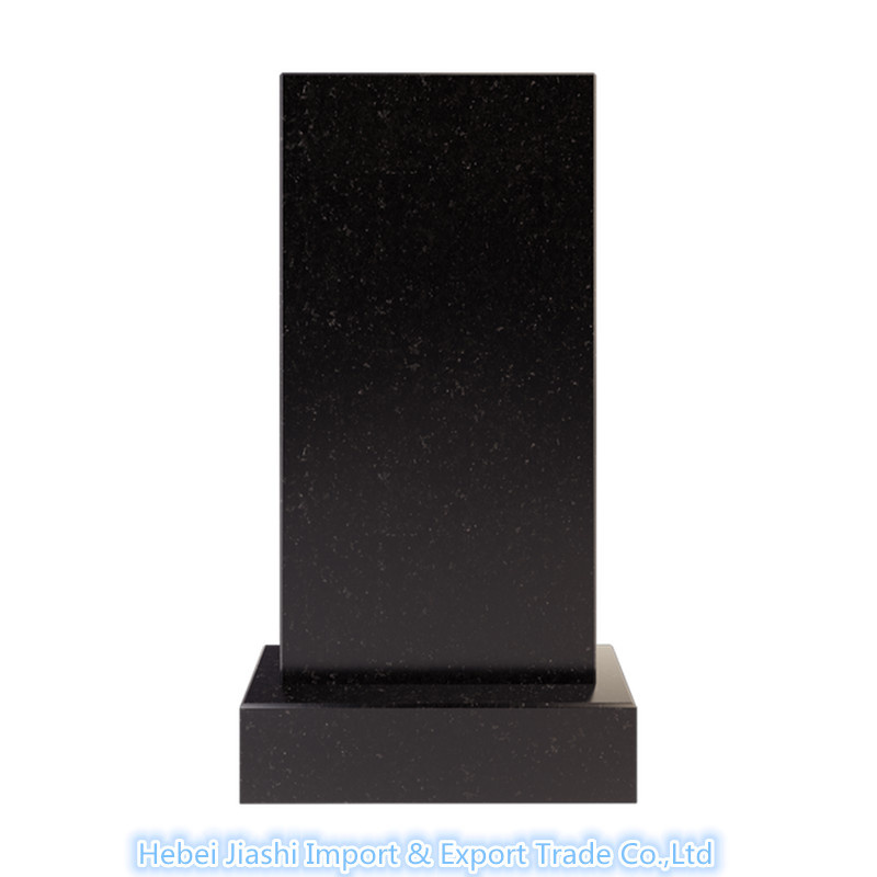Polished Pure Black Granite Monument for Cemetery Memorials