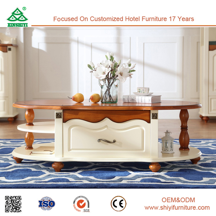 Popular New Designed Living Room Square Wooden Tea Table