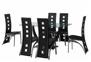 Glass and Metal Dining Set for Home Furniture