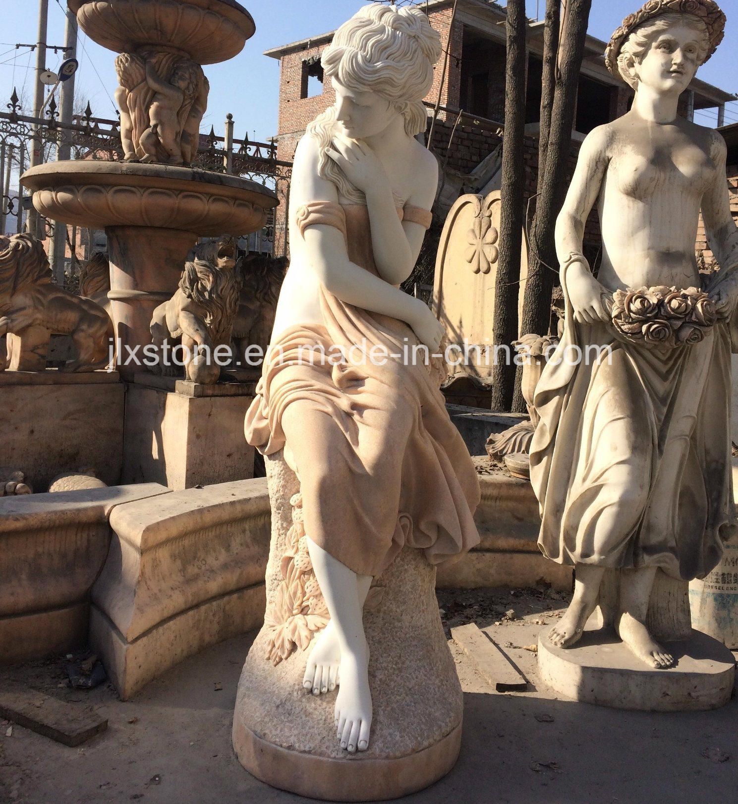 Marble Garden Woman Sculpture
