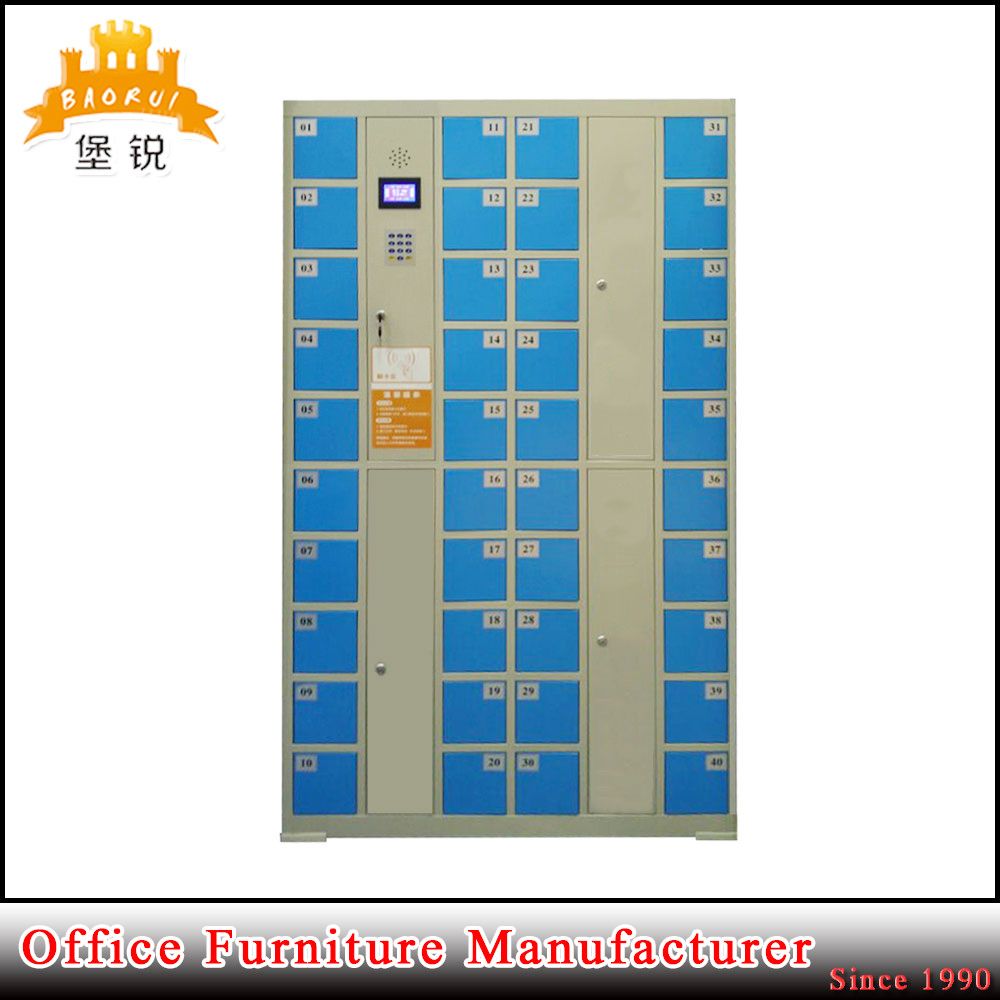 Blue Metal Cabinet Mobile Cell Phone Charging Station Locker