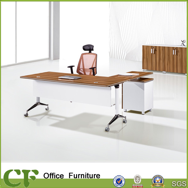 Folding Modern Office Desk with Fixed Pedestal
