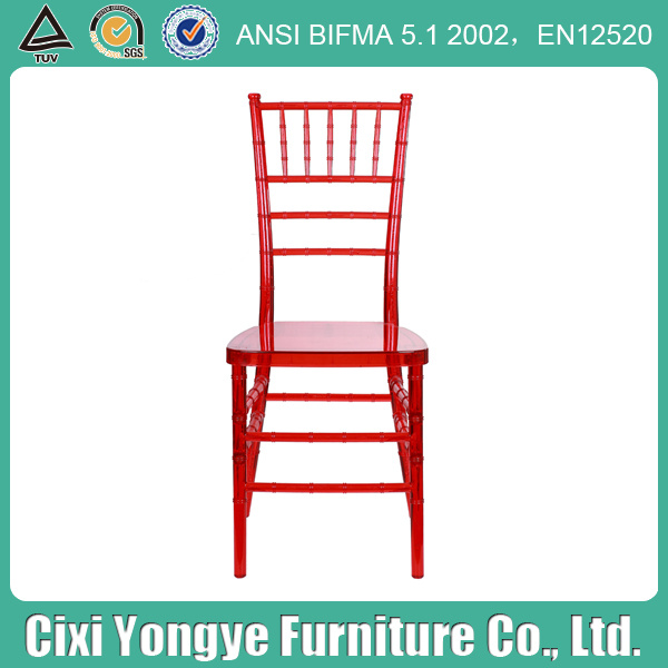Transparent Red Plastic Chiavari Chair for Rental Party