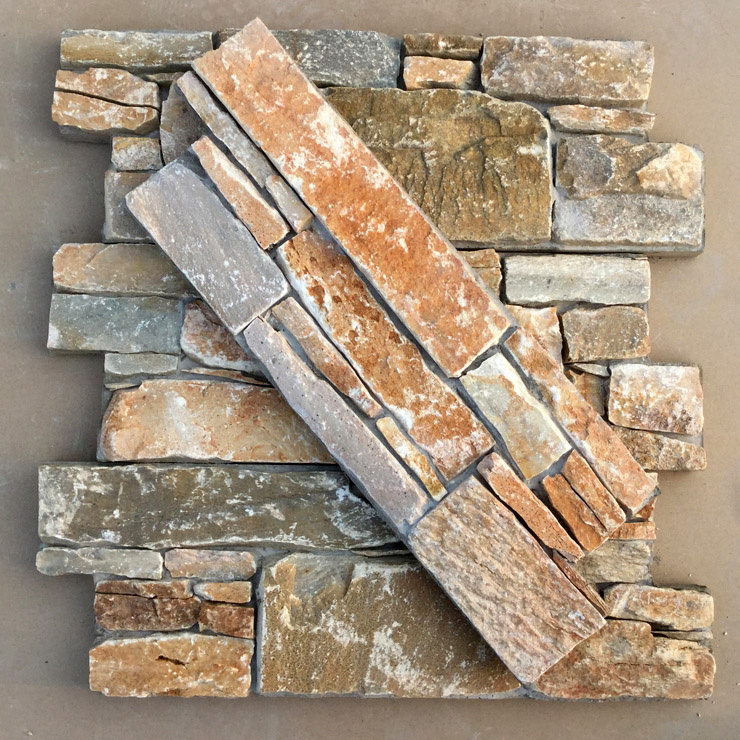 Hot Sell China P014 Slate Wall Panel Cement Back Ledge Stone