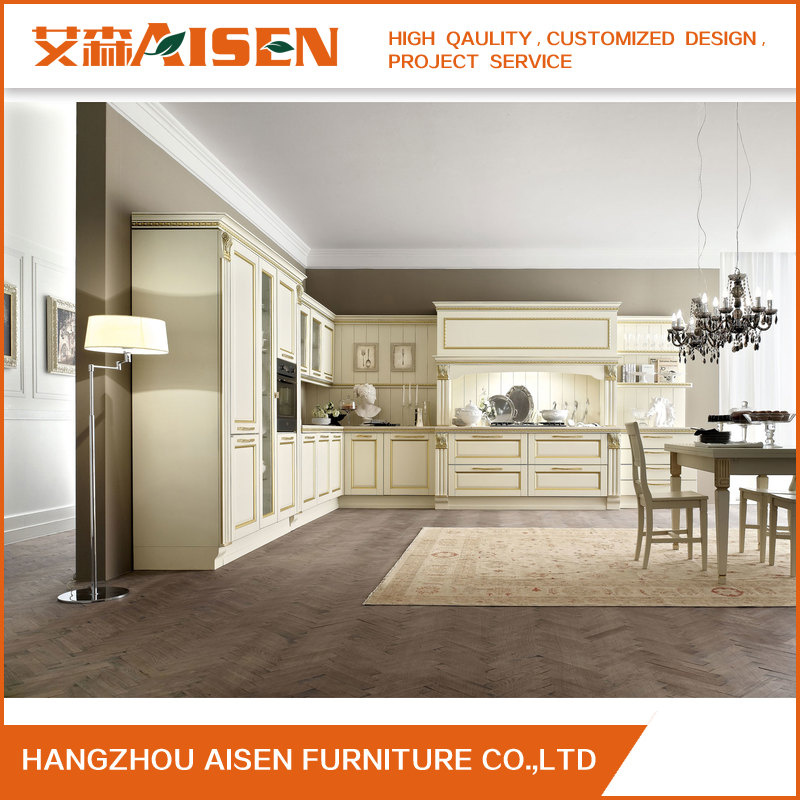 Solid Wood Shaker Door White Color Kitchen Cabinets