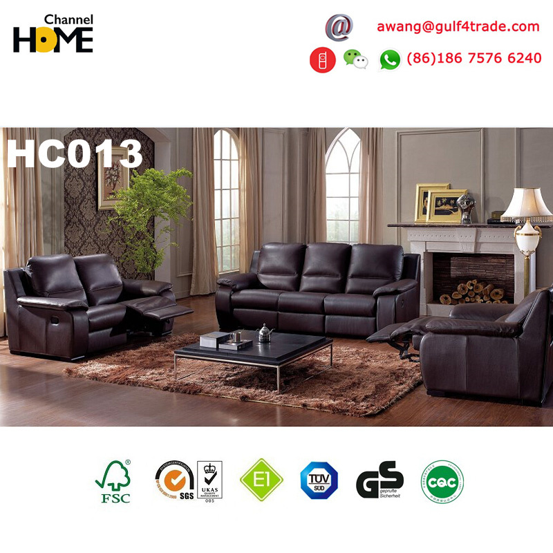 Hot Selling Comfortable Functional Leather Recliner Sofa (HC013)