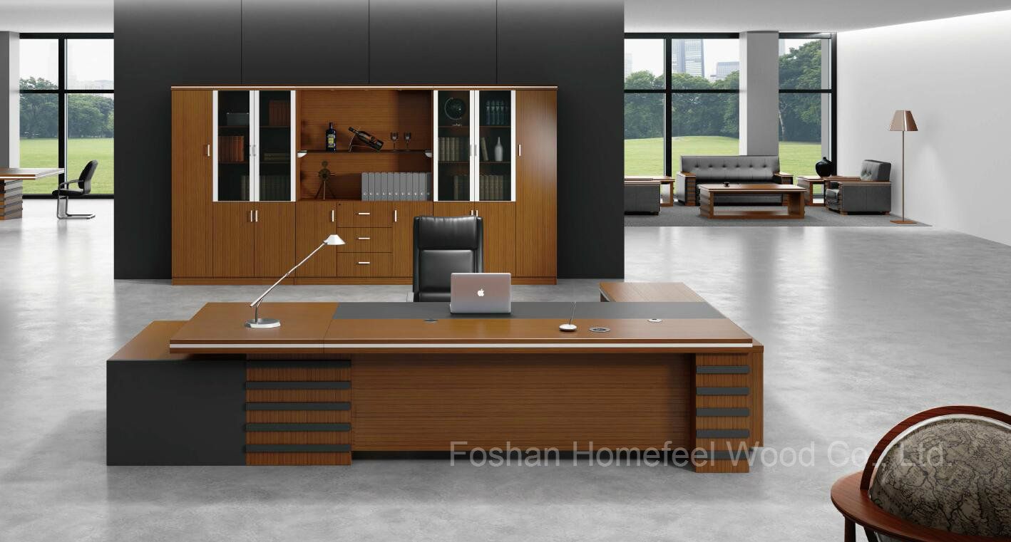 Modern Teak Wood Executive Desk Office Furniture (HF-38D16)