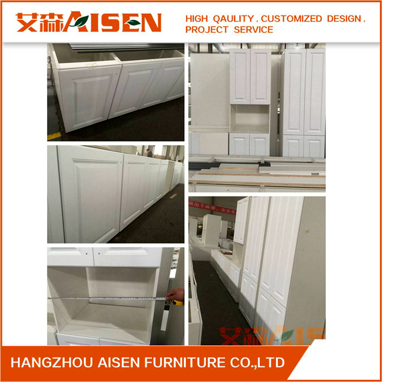 PVC Membraned Shaker Door Panels American Style Kitchen Cabinet