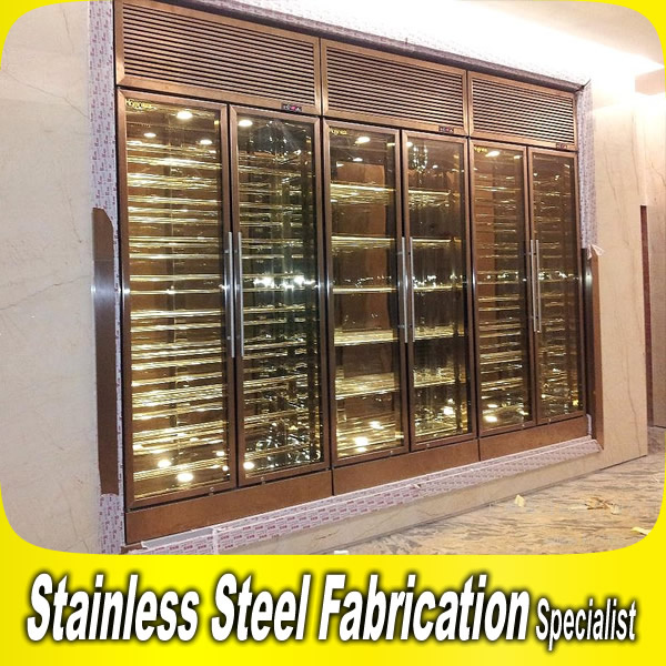 Custom Made KTV Bar Stainless Steel Wine Cabinet