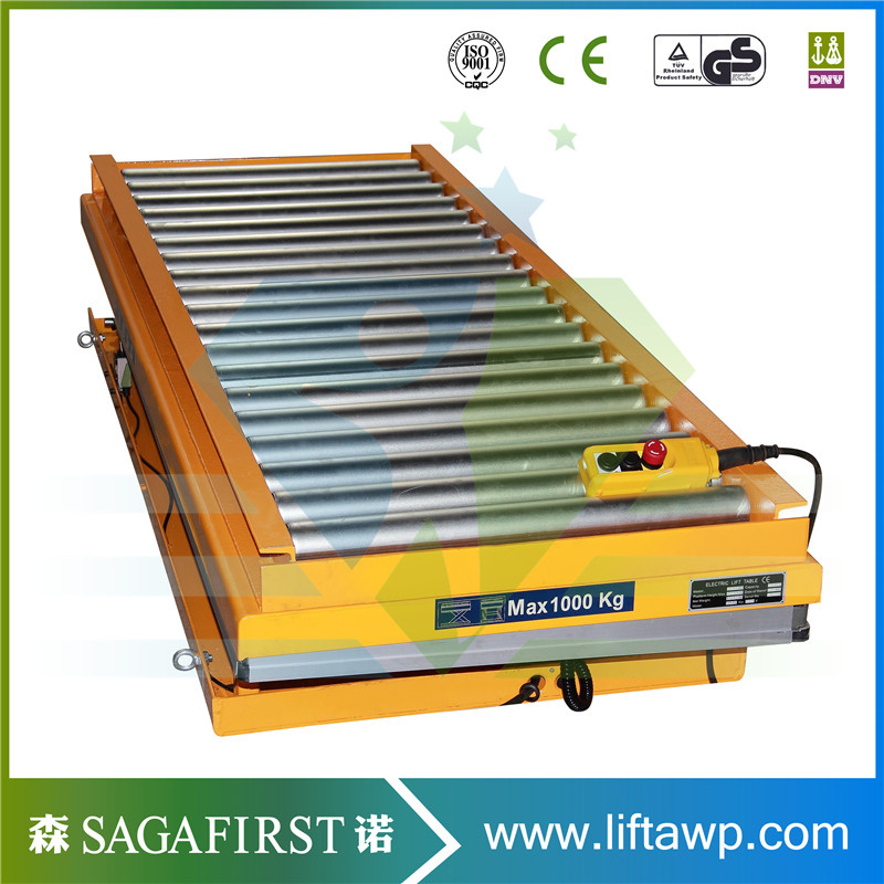 Hydraulic Wood Lift Roller Scissor Lift Table