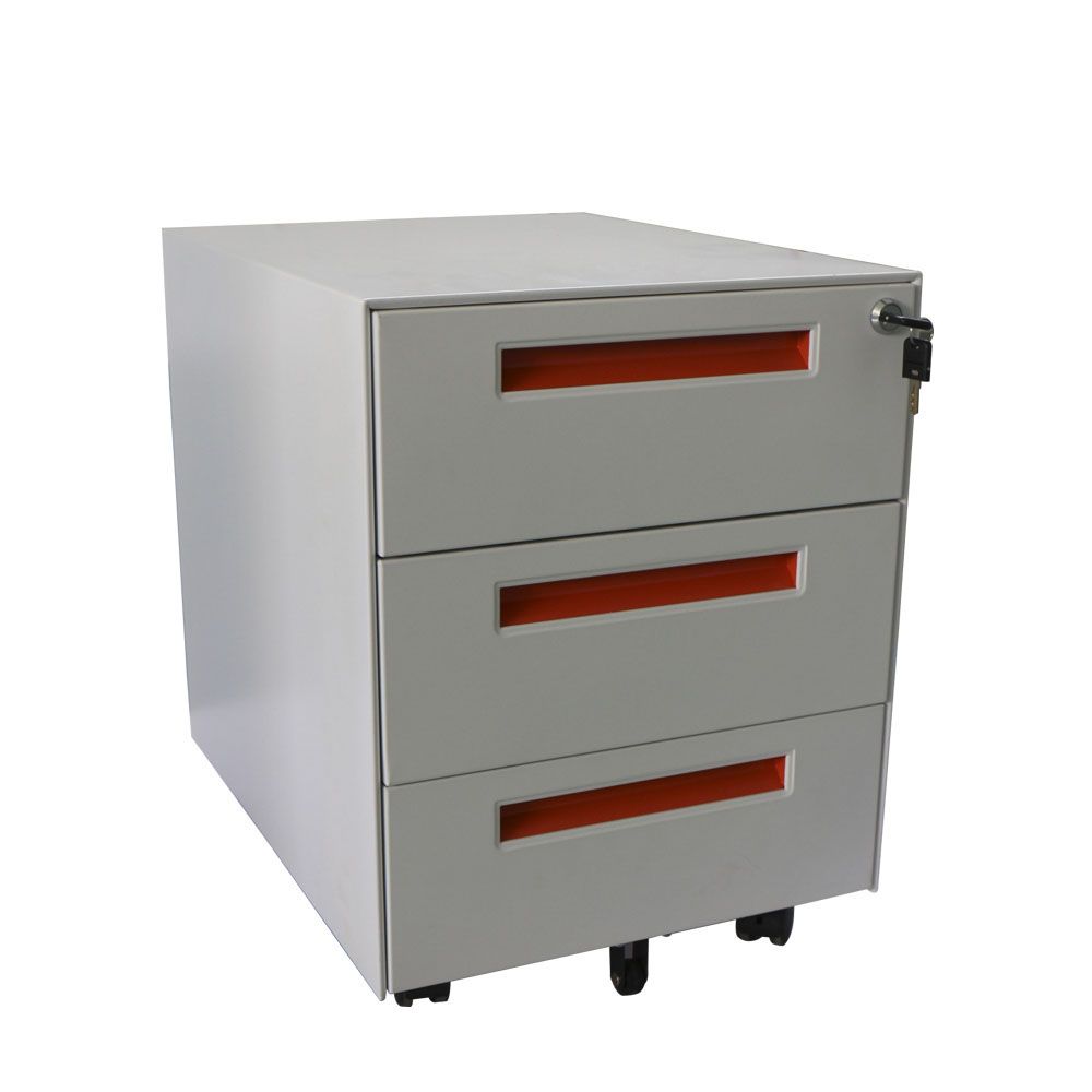 Orange Hot Sale Manufacturer Metal Mobile Filing Cabinet