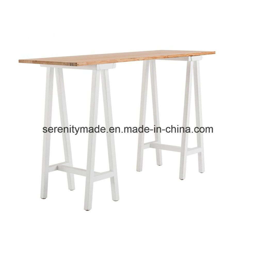 Restaurant Furniture 6 Seater Wooden Outdoor High Bar Dining Table