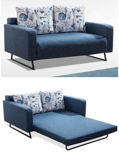 3 Folding Sleeper Sofa Cum Bed with Metal Frame