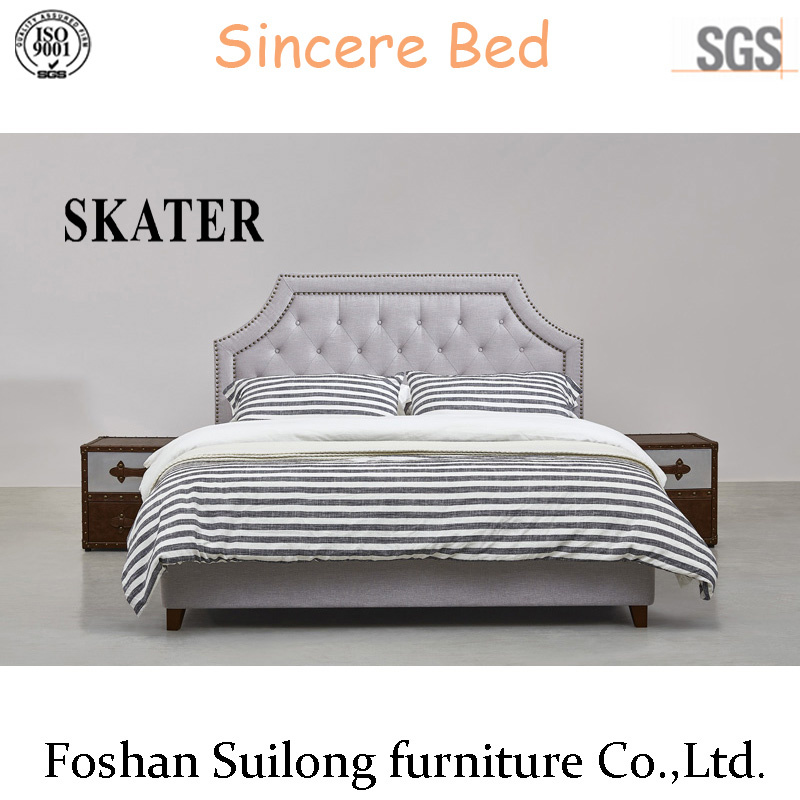 Modern American Style Fabric Bed Bedroom Furniture Sk13