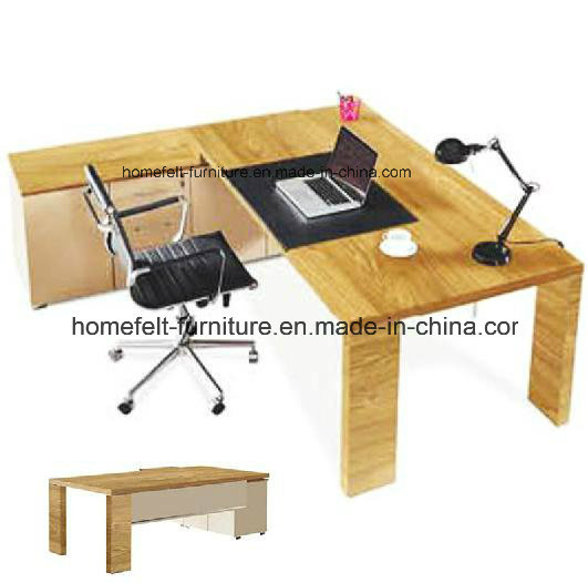 Office Furniture Desk with Cupboard Wooden L-Shaped Executive Desk