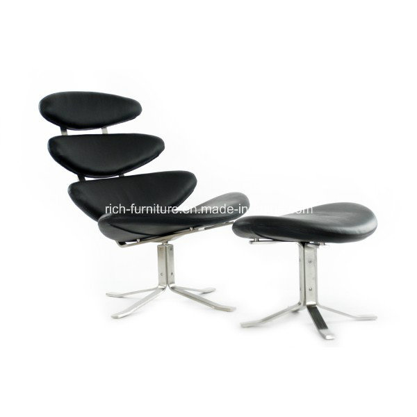 Real Leather Poul Volther Corona Chair Manufacturer