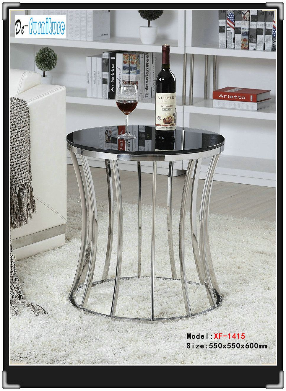 Round Tempered Glass Table (XF-1415-550)