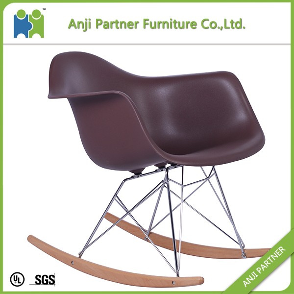 Custom Modern Design Wooden Leg One Piece Silver Plastic Living Chair (John)
