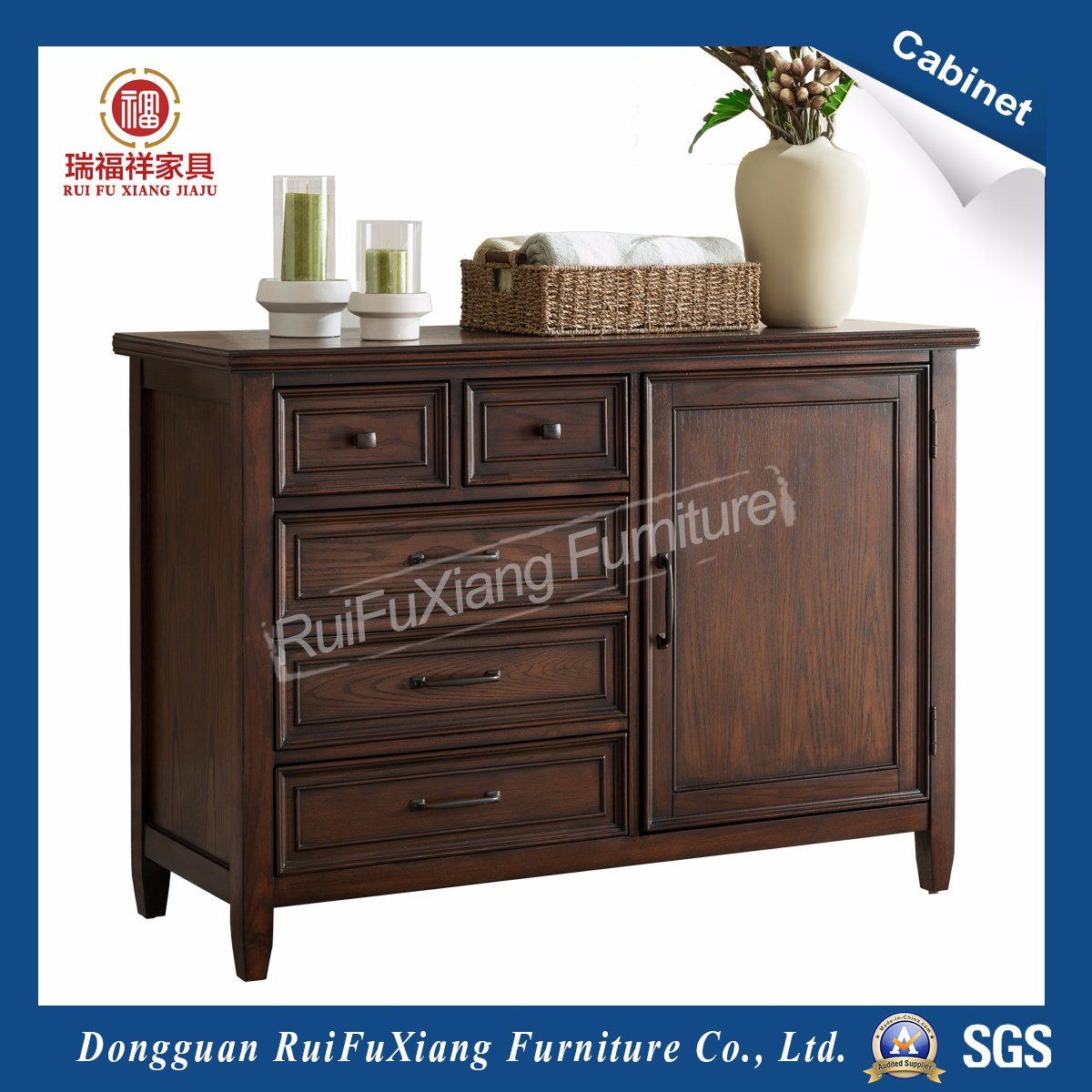 Antique Drawer Chest with 5 Drawers (H331)