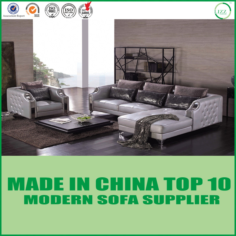 Hotel Furniture Modern Leather Wooden Sofa