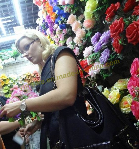 Beautiful China Artificial Flower Plastic Silk Fabric Handmade Flower for Decoration