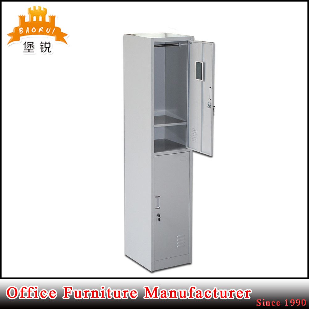 Low Price Flat Pack 2 Tier Compartment Swing Doors Steel Student Military Metal Locker Cabinet