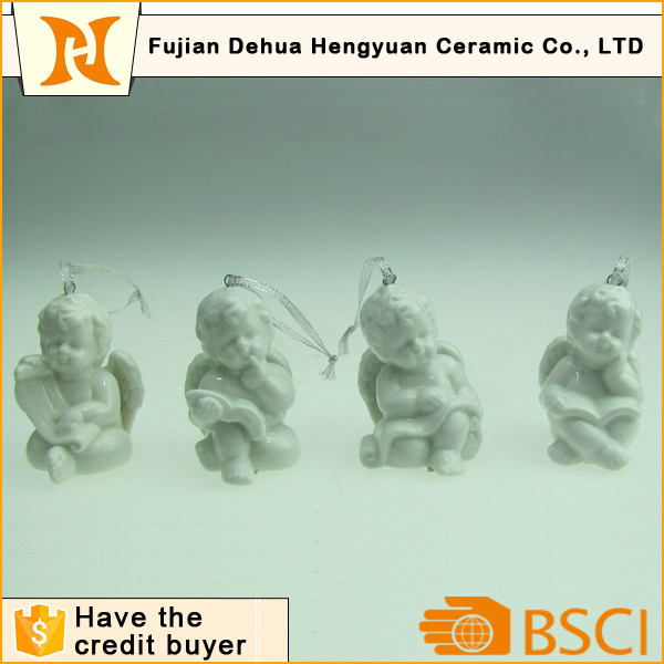 Ceramic Reading Angel Figurines for Decoration