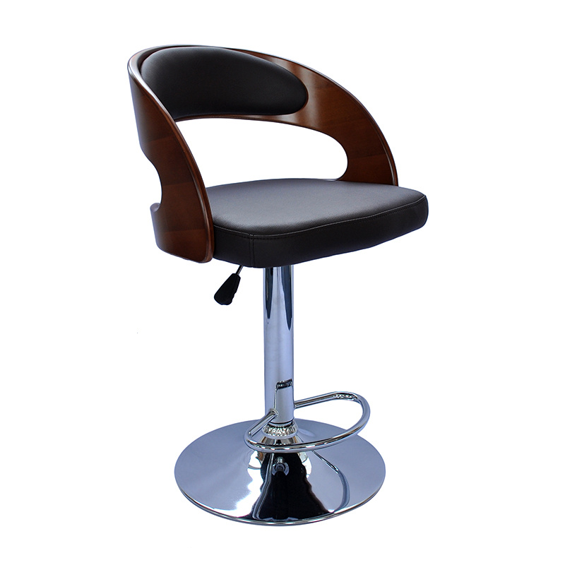Wooden Veneer Design Swivel Bar Stool
