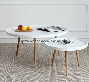 The Contemporary and Contracted Side Table of The Sitting Room Tea Table Furniture Style Wooden Paint Small Family Round Tea Table (M-X3629)