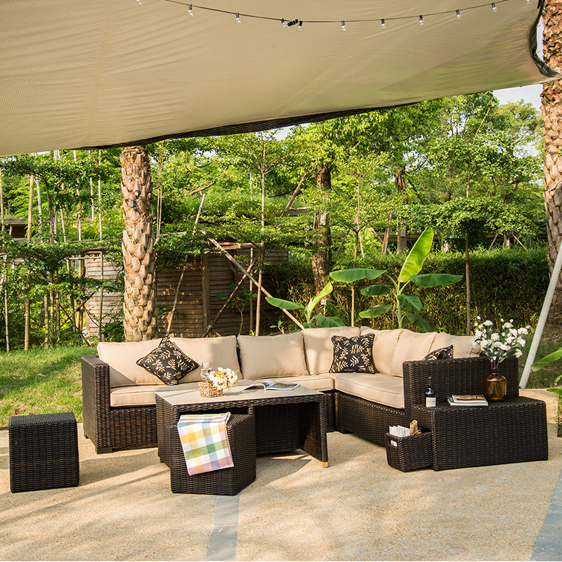 Chinese PE Outdoor Sofa Rattan/ Wicker Sofa (S338)