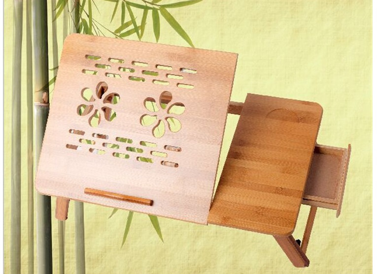 Adjustable Bamboo Computer Laptop Desk Foldable Computer Table