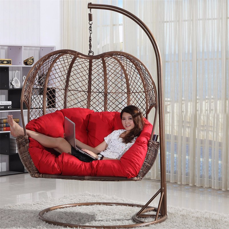 2017 New Double Swing Swing, Rattan Furniture, Rattan Basket (D157)