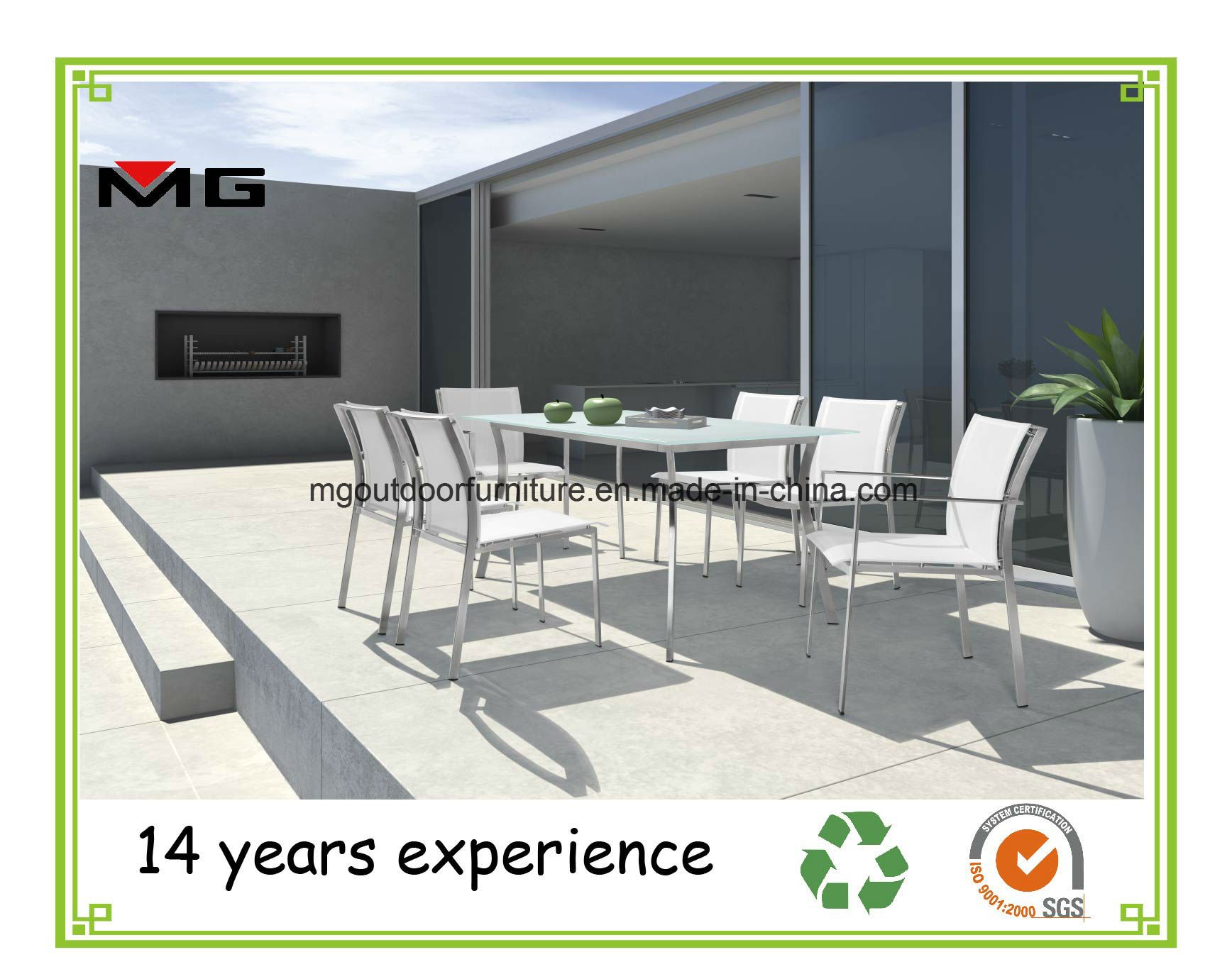Outdoor Garden Chairs with Stainless Steel Frames
