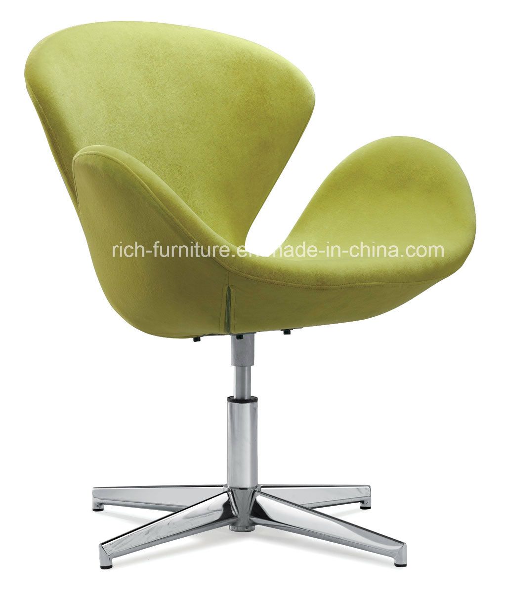 Fabric Swan Chair with Metal Frame
