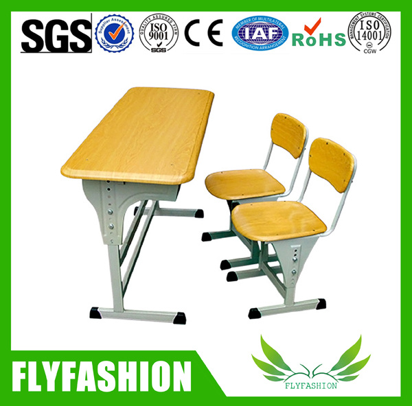 Modern School Furniture Wooden Student Desk and Chair Sf-05D