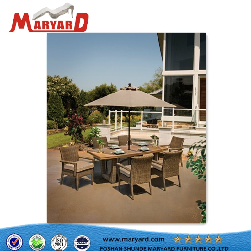 Nice Design Outdoor PE Wicker Rattan Gardern Furniture Dining Table Patio Sets