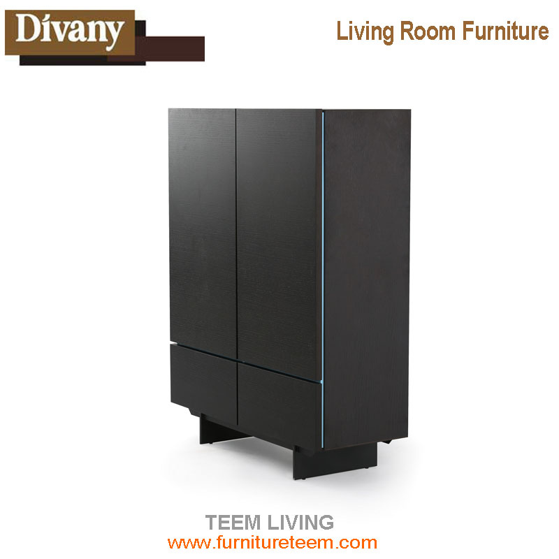 Metal Base Fir Wood Frame Sideboard, Drawer Cabinet