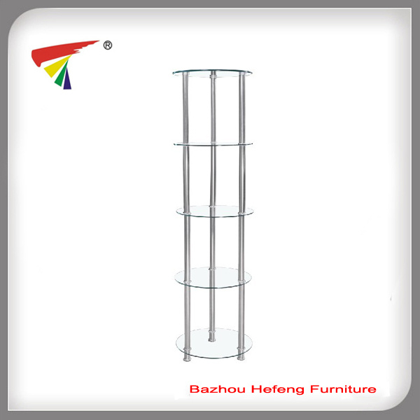 5-Tier Clear Glass Corner Table for Living Room Furniture