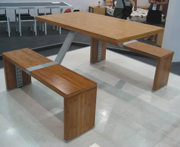 Restaurant Bamboo Bench and Table