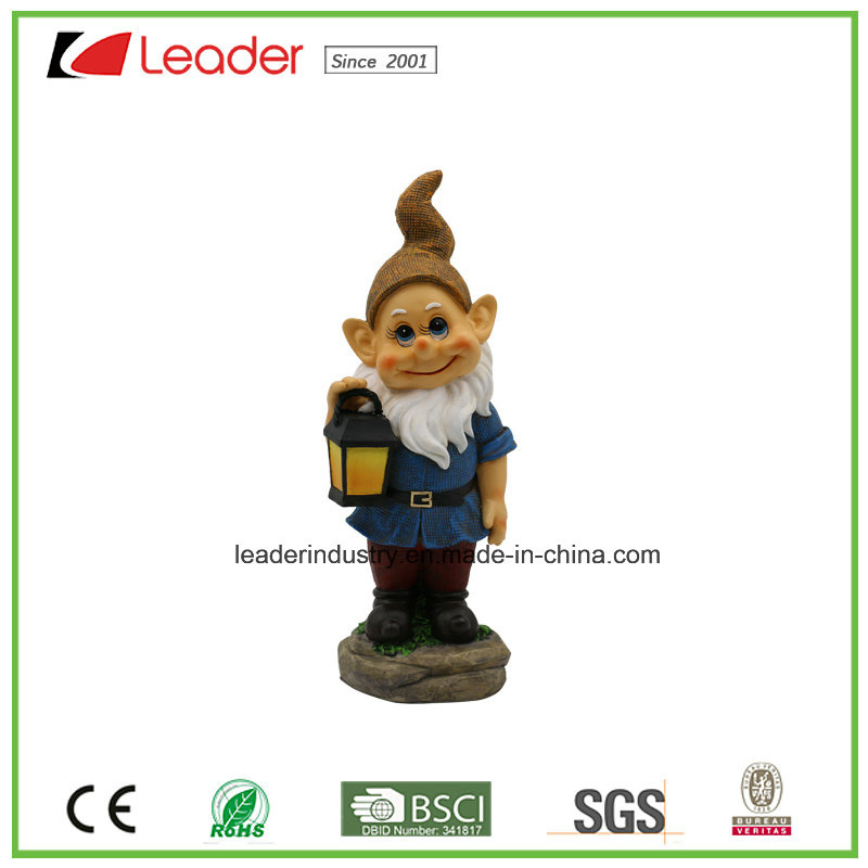 Best-Seller Polyresin Garden Dwarf Statue with a Lantern for Home and Garden Decoraiton