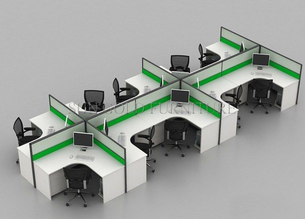 Latest 10 Seats Office Workstation Designs L-Shaped Desk Cheap (SZ-WS905)