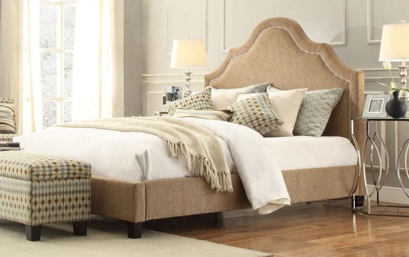 Lizz Euopean Style Platform Linen Double Bed