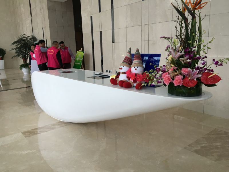 Acrylic Solid Surface Restaurant Reception Desk Furniture