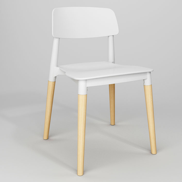 (SP-UC018) Restaurant Used Wood Leg Backrest Plastic Dining Chair