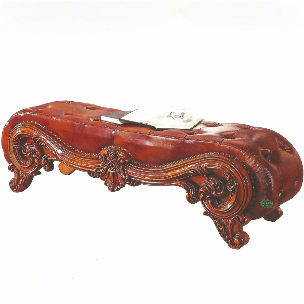 Classic Leather Bed Bench for Home Furniture