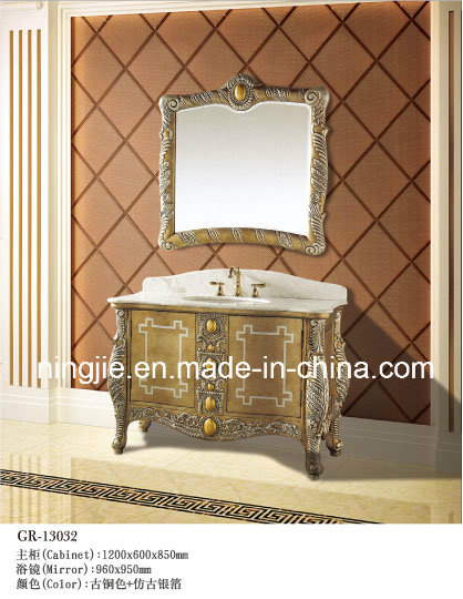 Solid Wood Bathroom Vanity Cabinet with Single Basin (13032)