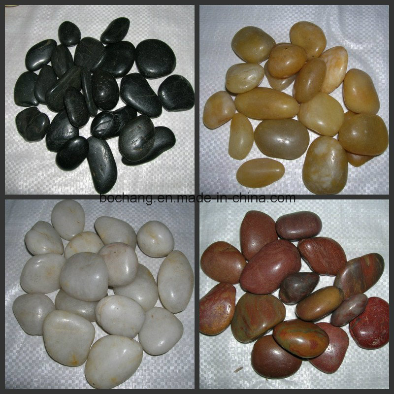 Natural Stone White Black Pebble for Garden Paving