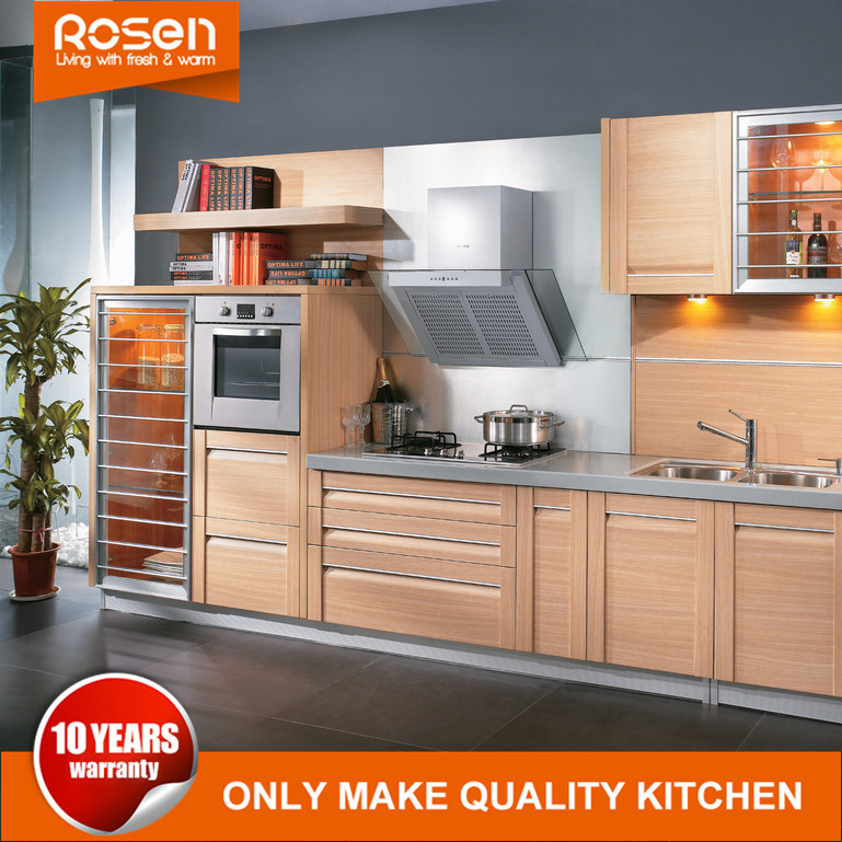 Teak Natural Wood Veneer Sale Kitchen Cabinet