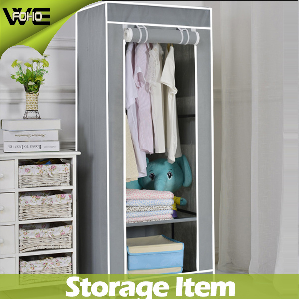 Easy Clean Bedroom Folding Portable Canvas Simple Wardrobe